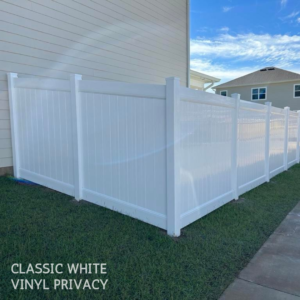 Classic White Vinyl Privacy Fence