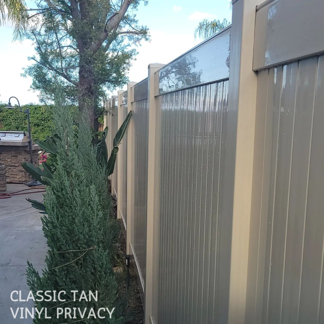 Classic Tan Vinyl Privacy Fence